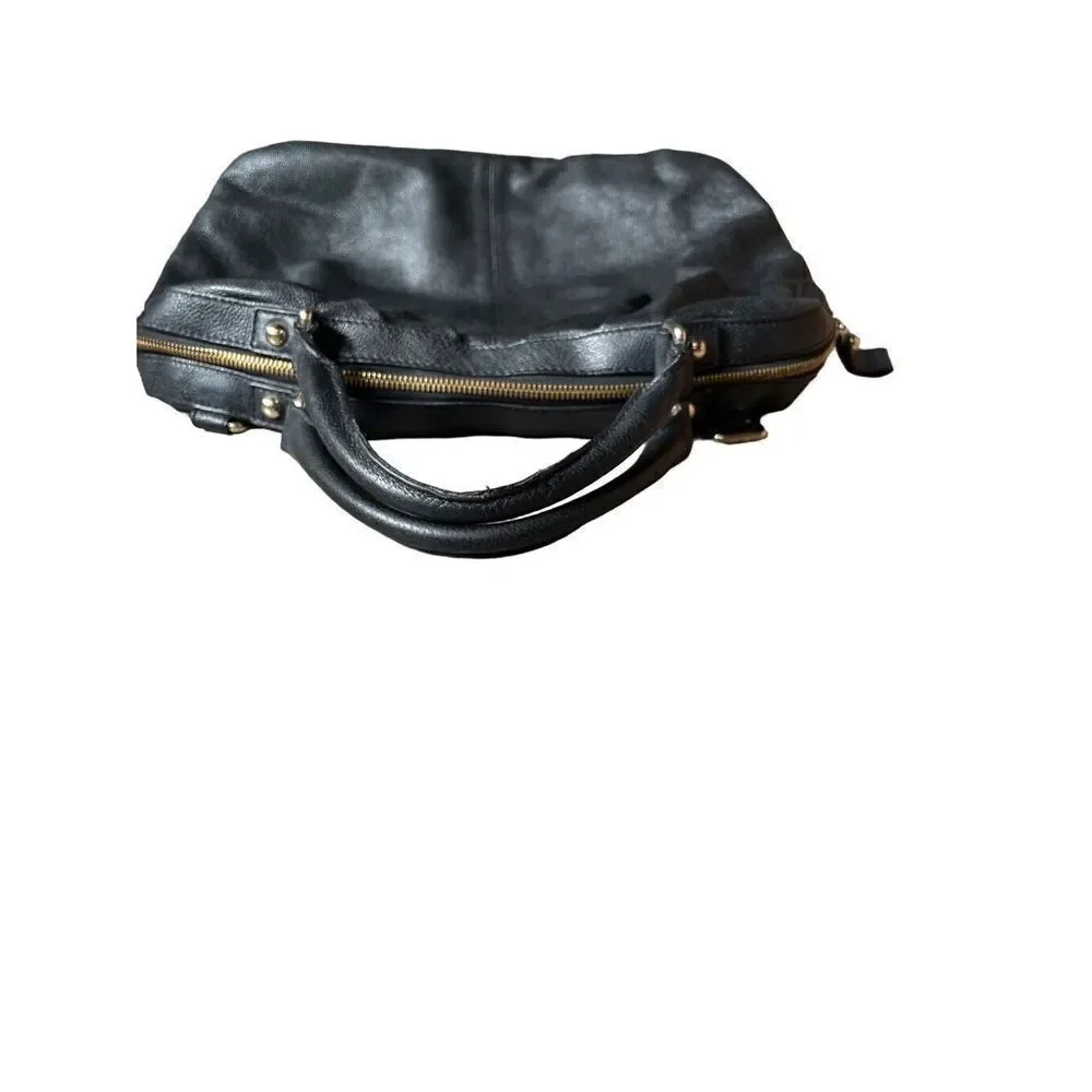 Kate Spade 5 Points Camille Bag- Black Leather With Handles Mutli Stripe Inside